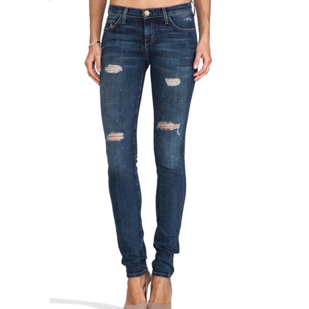 Current/Elliott Skinny Destroyed Jeans